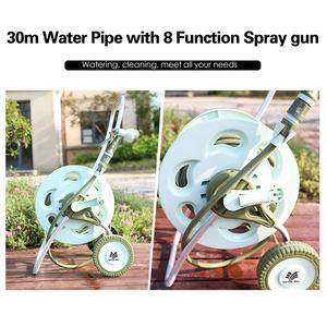 Taşınabilir 30M bahçe hortumu makara plastik su hortum makarası sepeti tekerlekler ile bahçe sulama nozulları hortum boru standı - Product Image 6