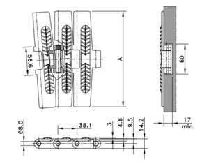 823 Single Hinge Magnetic Turning Sideflex Run Top Rubber <b>Chain</b> - Product Image 2