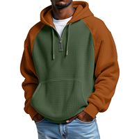 Veste à capuche zippée pour homme, coupe ample, style streetwear décontracté, color block, pour l'hiver