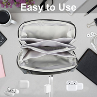 Organisateur de technologie multi-compartiments, sac pour accessoires électroniques avec séparateurs pour chargeur de batterie externe, câbles USB, écouteurs