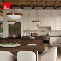 Armoire en bois massif chêne clair/foncé style Shaker Alland Modern Farmhouse, écologique, pour villa de luxe
