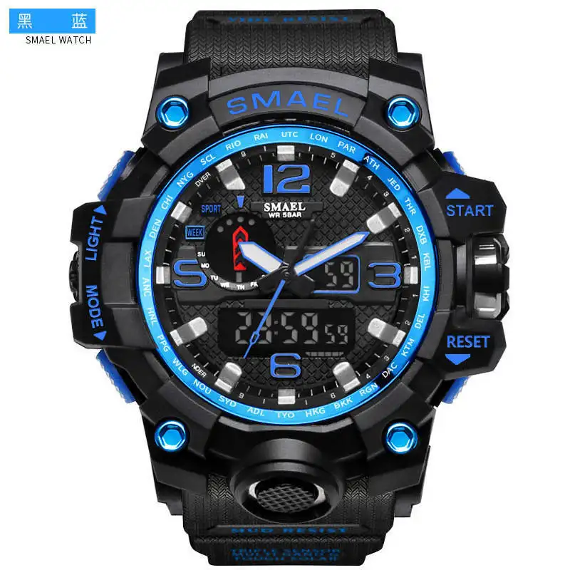 Men Military Watch 50m Waterproof Wristwatch LED Quartz Clock Black Male Masculino Sport Watch