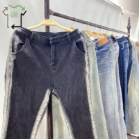 Jeans d'occasion de haute qualité, grade A, vente en gros, styles et tailles variés, coupe slim, jeans polyvalents en polyester/coton, ballots de vêtements usagés