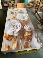 Nouvelle couleur, feuille de marbre en PVC imprimée en 5D, panneau mural intérieur moderne avec finition UV, conception graphique activée