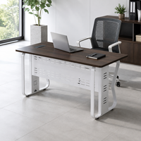 Poste de travail de bureau compact en panneau mélaminé, cloison monodisposition moderne et minimaliste, vente en gros