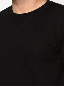 Camisetas de manga larga negras para hombre de alta calidad, cuello redondo, transpirables, económicas, 100% algodón. - Product Image 2