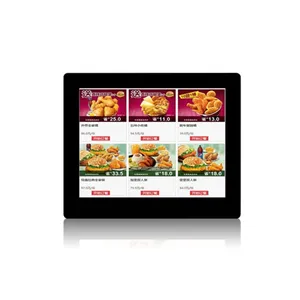 wall hanging lcd display menu touch screen 8 inch wifi android digital signage player for restaurant advertising
