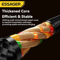 Kabel Data ESSAGER ES-X67 2 in 1 100W USB Type C ke USB Type C IP