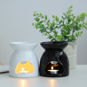 Lampe d'aromathérapie, chauffe-bougie, brûleur d'huiles essentielles, maison, intérieur, chambre, en céramique artisanale, anti-séchage à sec, pour encens et - Product Image 2
