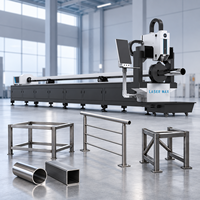 Machine de découpe laser à fibre mini haute qualité pour tuyaux métalliques et tubes carrés 1500W/3000W CNC compatible AI BMP longueur max 6500mm