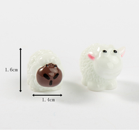 Statuette artistique DIY animaux de dessin animé peinte à la main, mouton blanc, mini artisanat en résine, ornement de jardin et de bureau, décoration intérieure - Vente chaude