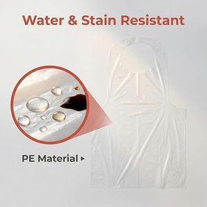 Wholesale Disposable Clear <b>Plastic</b> Disposable Aprons, Waterproof Transparent Disposable Bibs, Unisex Clear Aprons for Cooking - Product Image 6