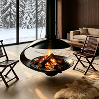 Poêle à bois multi-combustibles suspendu pour villas, autoportant, pour granulés de bois, design moderne de qualité en acier