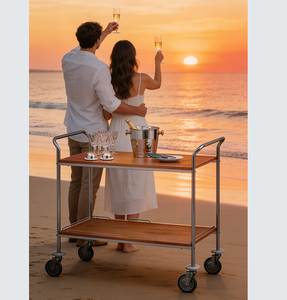 Chariot roulant à 3 niveaux, chariot mobile, chariot de service d'hôtel, chariot à thé, chariot à vin, chariot à desserts, chariot de rangement, chariot de service de beauté, chariot à cadre en acier - Product Image 6