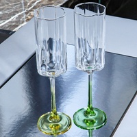 Verre à vin sur pied, flûte à champagne, gobelet en cristal pour fêtes, couleurs personnalisées, vente en gros