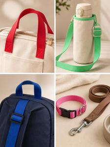 Sangle tissée côtelée aspect nylon 20-38 mm, couleur personnalisée, haute densité, épaisse, pour poignée de sac, porte-bouteille, sac à dos, laisse pour animal de compagnie - Product Image 4