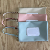 Pochette en cuir PU souple pour lingettes humides avec couvercle rabattable, support portable pour lingettes de bébé, sac à suspendre pour poussette, cadeau pour maman