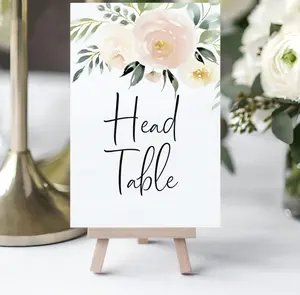 Luxury Banquet Decoration 1-20 numbers/set Double Sided Wedding Table Desk Number Card Wedding Customers Table Cards Sign
