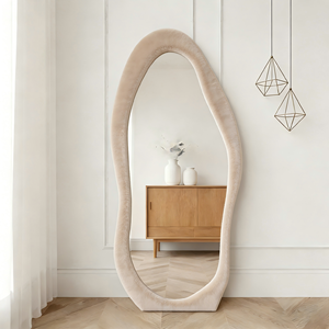 กระจกกรอบผ้าสักหลาดทรงพิเศษ ปรับแต่งโลโก้ได้ - Product Image 4