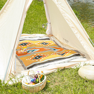 <span class=keywords><strong>Tappeto</strong></span> Etnico SouBoho Intrecciato per Campeggio e Picnic, Tovaglia Jacquard Stile Western - Product Image 5