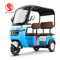 Tricycle électrique semi-enclos à 3 vitesses, 72V 2000W, avec toit, anti-basculement, 3 roues, pour passagers, avec batterie au plomb-acide fiable