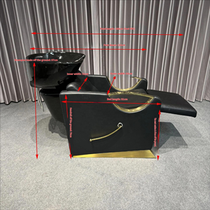 Ensemble de mobilier de salon de beauté : bac à shampoing et chaise pour lavage de cheveux - Product Image 6