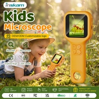 Mainan Eksplorasi Alam Inskam 392 Baru, Mikroskop Digital 500X untuk Anak-Anak, Mainan Mikroskop 600mAh untuk Siswa, Mainan STEM