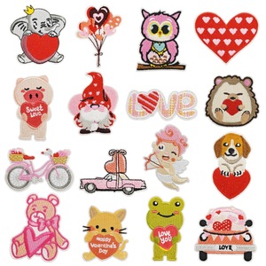 Wholesale Sell Sweet Heart Cute Cartoon Iron On Embroidery Patch Happy Valentine'S Day Love You Custom Embroidery Patches - Product Image 1