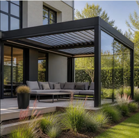 Pavillon d'extérieur OEM 3x3m/3x4m à quatre poteaux en aluminium extrudé 6063-T6, étanche, pour jardin, hôtel, terrasse, Europe