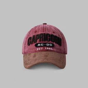 OEM ODM Available Capricorn Baseball Cap Vintage Washed Denim Two-Tone Embroidered Dad <b>Hat</b> <b>for</b> Export - Product Image 2