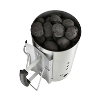 Allume-charbon rond en acier inoxydable Pinnovo pour barbecues au charbon, camping et usage extérieur