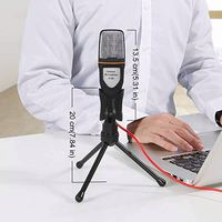 Micrófono de Condensador SF-666 con Soporte de Trípode de Escritorio para YouTube, PC, Computadora Portátil, Teléfono Inteligente, Transmisión en Vivo, Grabación, Chat