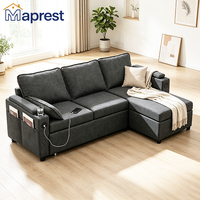 L-förmiges Ausziehbares Schlafsofa mit Verstautem Stauraum Modernes Design für Schlafzimmer Wohnzimmer & Kleine Apartments