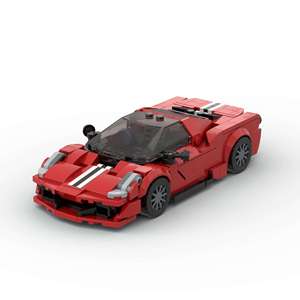 Famoso Auto Deportivo Rojo MOC Compatible con Rompecabezas de Partículas Pequeñas, Bloques de Construcción para Niños, Juguetes de Plástico ABS - Product Image 1