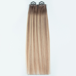 Trama de Cabello Humano Súper Sin Costuras de Diseño Novedoso Directo de Fábrica, Estilo Liso Genius, Rubio Cobre Fino, PU, Nueva Trama Genius - Product Image 5