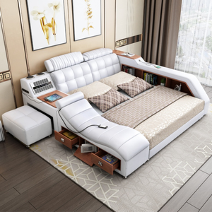 Lit intelligent multifonctionnel moderne et simple pour chambre à coucher, lit double king-size multifonctionnel avec rangement et projecteur 2029c 2029c 2029c - Product Image 3