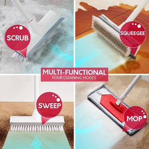 Ensemble serpillière et <span class=keywords><strong>seau</strong></span> pliable avec essoreuse, brosse de nettoyage robuste, serpillière et <span class=keywords><strong>balai</strong></span> pliables <span class=keywords><strong>pour</strong></span> le nettoyage intérieur ou extérieur - Product Image 3