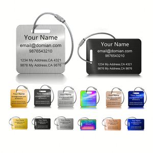 Wholesale Custom Logo Metal <b>Luggage</b> <b>Tag</b> Laser Engraved Baggage <b>Tags</b> Durable Promotional Gifts Suitcase <b>Tag</b> For Outdoor Travel - Product Image 1
