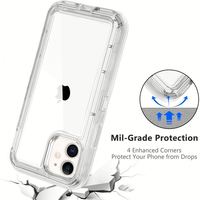 Coque de téléphone transparente en TPU PC antichoc pour iPhone 11 12 13 14 Pro Max, protection intégrale, coque blindée