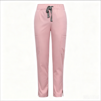 Pantalon de travail médical à cordon élastique, multi-poches, poches latérales zippées, ourlet fendu, uniforme d'infirmière, pantalon de bloc opératoire