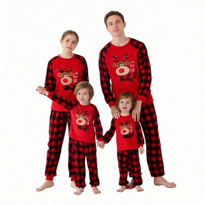 Hongbo OEM a juego-Vacaciones-familia-pijamas al por mayor diseño logo bambú Modal familia <span class=keywords><strong>disfraces</strong></span> ropa para Halloween Navidad - Product Image 1