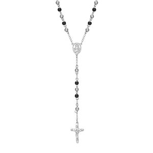 고품질 스테인리스 스틸 종교 묵주 구슬 18K 금 PVD 십자가 펜던트 예수 그리스도 기독교 목걸이 공장 패션 - Product Image 6