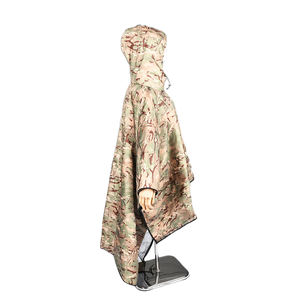 カモフラージュ屋外戦術寝袋3-1多機能ポリエステルキャンプポンチョ防水屋外レインコート - Product Image 3