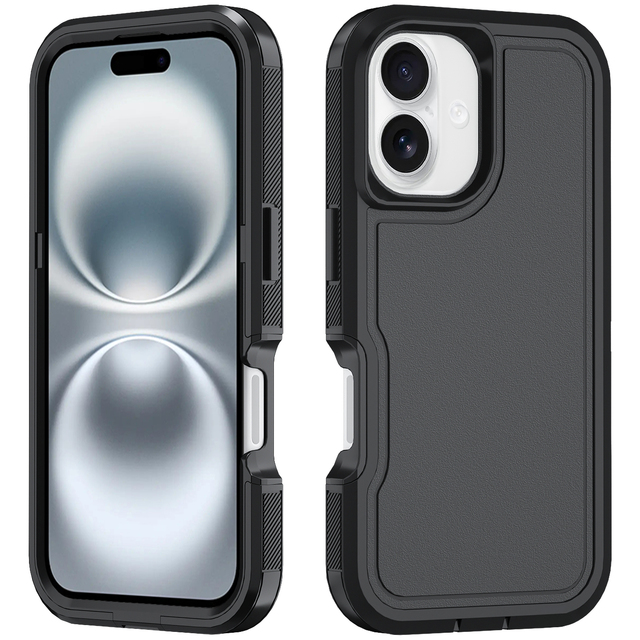 For XT iPhone 16 Plus Compatible All-Covering Three-in-One Business Design Shockproof TPU+PC Mobile Phone Case