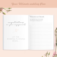 Carnet de planification de mariage personnalisé, couverture rigide avec dorure à chaud, journal floral, organiseur de mariage pour cadeaux de mariée