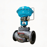 Vanne de régulation de débit pneumatique à conception globe avec actionneur à diaphragme intelligent pour gaz naturel haute pression en acier inoxydable