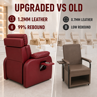 Fauteuil de Salon Professionnel Rouge Multifonctionnel Électrique Inclinable en Cuir Personnalisable pour Barbier et Esthétique