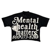 T-shirt vintage pour homme 100% coton tricoté à manches longues, coupe oversize, imprimé graphique Y2K, streetwear, anti-boulochage, 300g, personnalisable, vente en gros