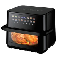 Horno Freidora de Aire de 10L para Asar Pollo Entero Fácilmente, Puerta de Cristal Visible Grande, 2000W, 12 Preajustes, Microcomputadorizado