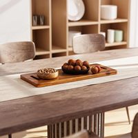 Planche à découper en bois de 24 pouces avec poignée, plateau rectangulaire pour servir la viande, les steaks, les biscuits et les fruits, décoration et présentation